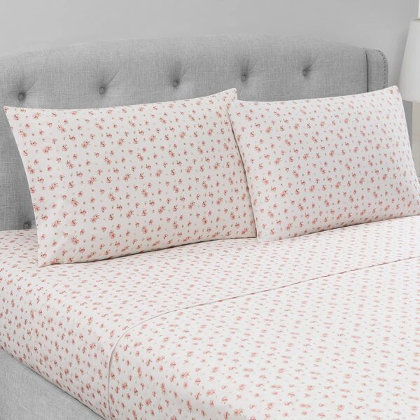 Modern Threads Soft Microfiber Printed Sheets - Luxurious Microfiber Bed Sheets - Includes Flat Sheet, Fitted Sheet with Deep Pockets, & Pillowcases Ivory King – Bild 2