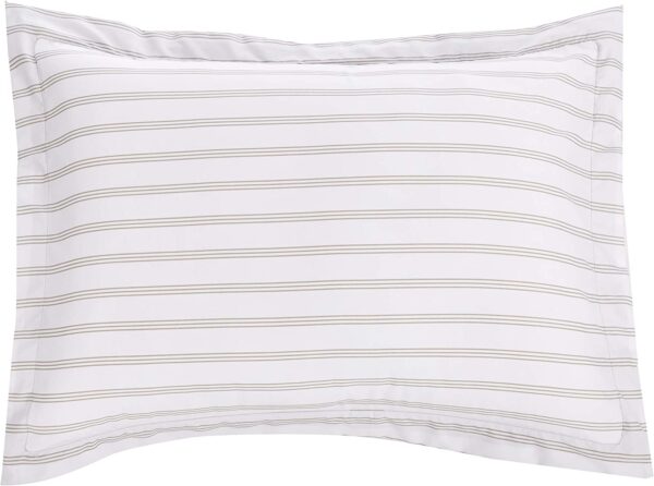 Basics Light-Weight Microfiber Duvet Cover Set with Zipper Closure - Full/Queen, Taupe Stripe – Bild 2