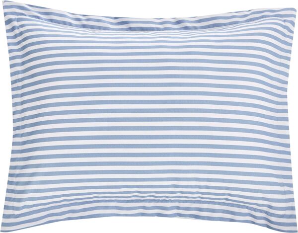 Basics Light-Weight Microfiber Duvet Cover Set with Zipper Closure - Full/Queen, Dusty Blue Pinstripe – Bild 3