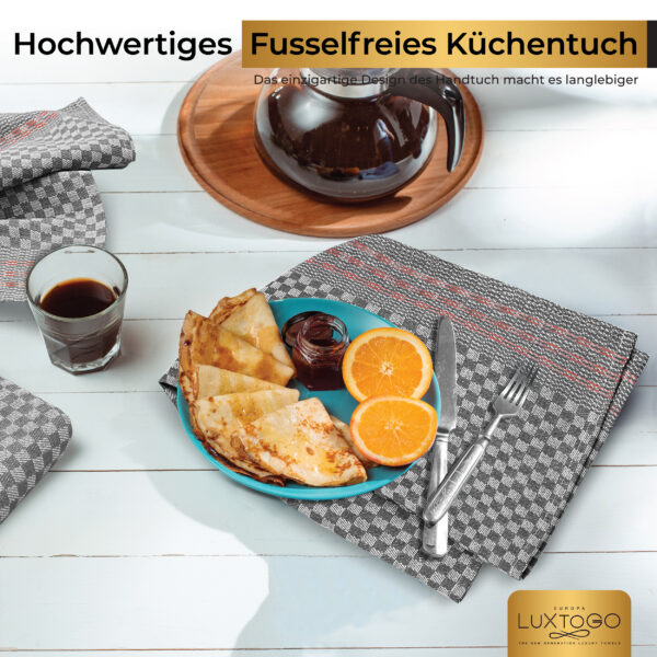 LUXTOGO - Square Kitchen Towels Checked Pattern - Grey Color (Set of 5 Pieces) – Bild 6