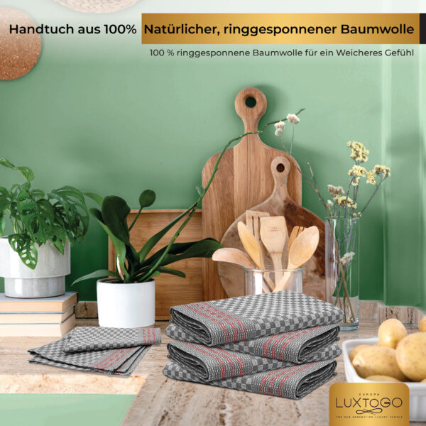 LUXTOGO - Square Kitchen Towels Checked Pattern - Grey Color (Set of 5 Pieces) – Bild 7