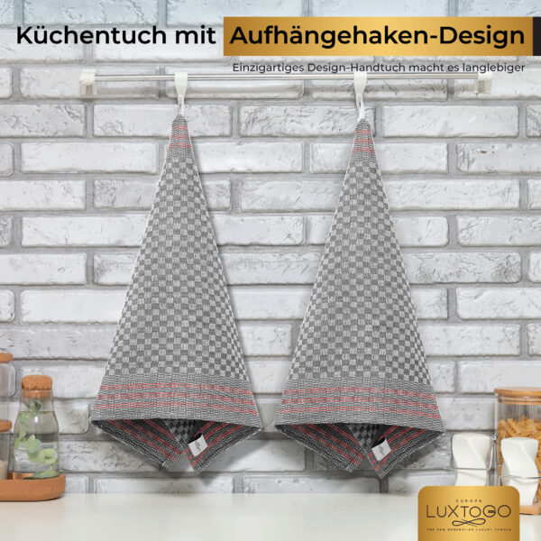 LUXTOGO - Square Kitchen Towels Checked Pattern - Grey Color (Set of 5 Pieces) – Bild 2